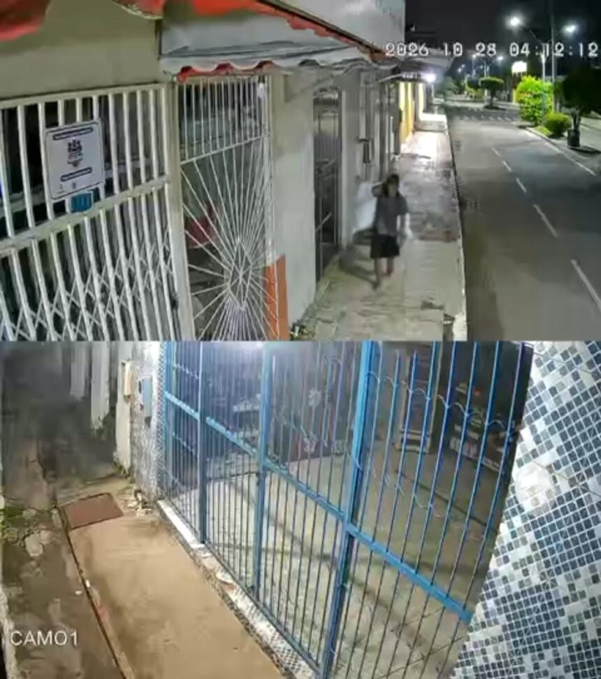 Câmeras flagram arrombamento de loja e furto de mercadorias na região central de Brasiléia Câmeras flagram arrombamento de loja e furto de mercadorias na região central de Brasiléia