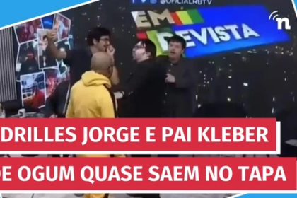 Ex-BBB Adrilles Jorge e Pai Kleber de Ogum quase saem no tapa durante debate político na TV: 'Bandido'