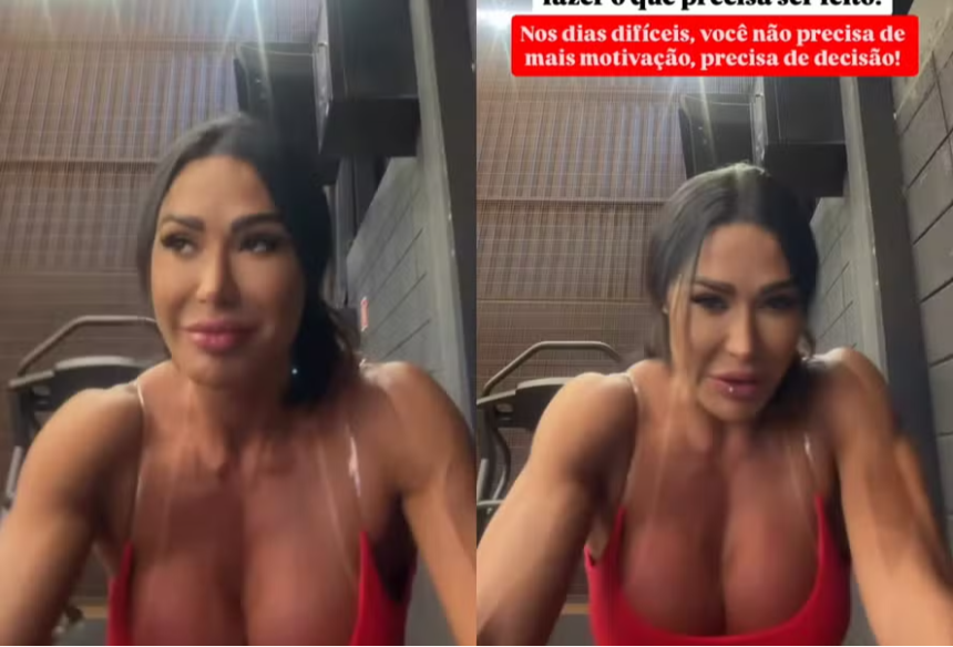 Após término de namoro, Gracyanne Barbosa revela dificuldade para treinar e faz desabafo Após término de namoro, Gracyanne Barbosa revela dificuldade para treinar e faz desabafo