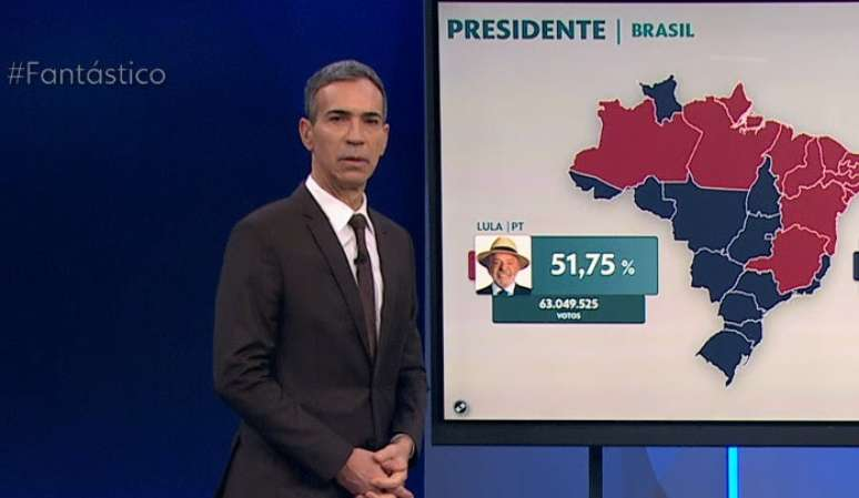 César Tralli se blinda contra críticas com desempenho sóbrio na ‘Marcha da Apuração’